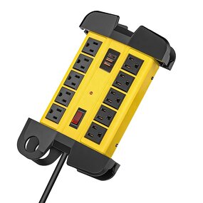 Heavy Duty Power Strip Manufacturer - 3 USB Ports Garage 10 Outlets Surge Protector Industrial Workshop Metal 15Amp Multiple Outlets