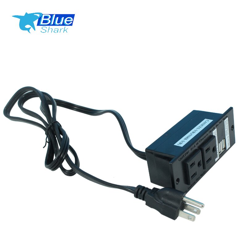 ABS Desktop Power Strip Manufacturer - USB Recessed Power Socket Conference Table Power Outlet Grommet Socket with 2 US Plug 3 USB Port