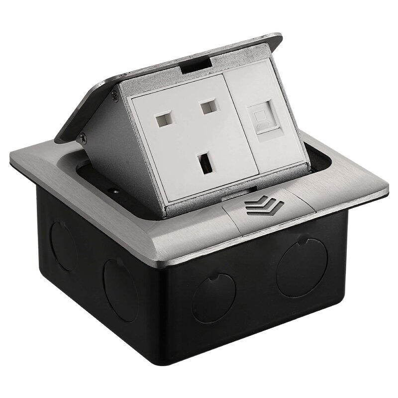 Floor Socket Box Manufacturer - EU US UK South Africa Half Arc Aluminium Faced Pop-up Socket Power Grounding Socket Outlet