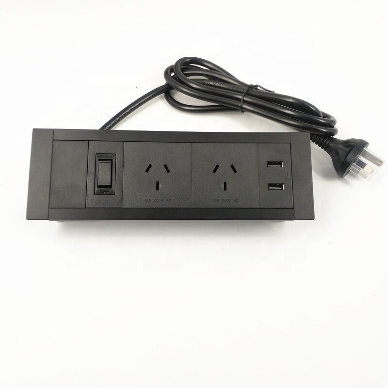 Australia Standard Recessed Desktop Power Unit Manufacturer - Furniture Mounted Socket Outlet with USB for Desk