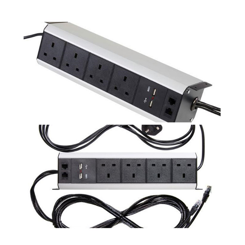 UK/EU Power Plug Manufacturer - Office Room Under Table Desk Interconnection Box Extension Connection Bar Socket