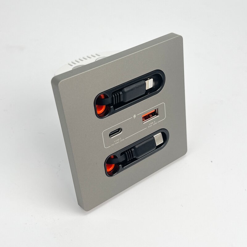 PD20W Smart Home Power Socket Manufacturer - Wholesale Surface Mount Electrical Outlets 3A 2 USB Charging Desk Power Grommet Smart Wall Panel