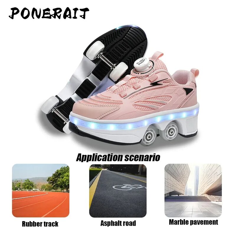 Roller Skates Manufacturer - Retractable Four-Wheel Outdoor Switchable Modes for Girls