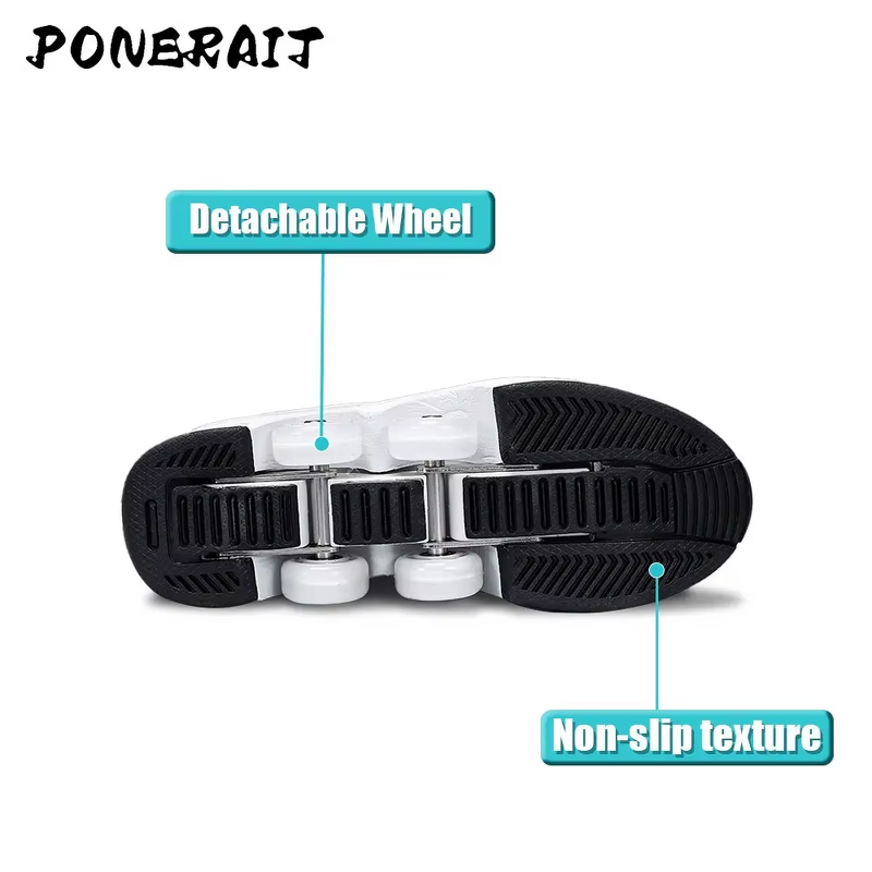 Roller Skates Manufacturer - Unisex Automatic Retractable 4-Wheel ABEC-7 Bearings Dual-Purpose