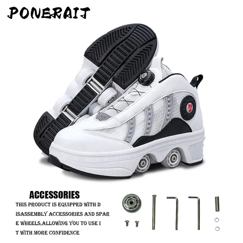 Roller Skates Manufacturer - Women's Professional 4-Wheel LED Detachable New Leather Wheels