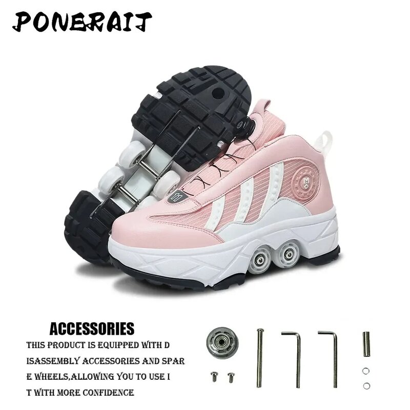 Roller Skates Manufacturer - Automatic Telescopic Four-Wheeled Deformed Design PU Insole