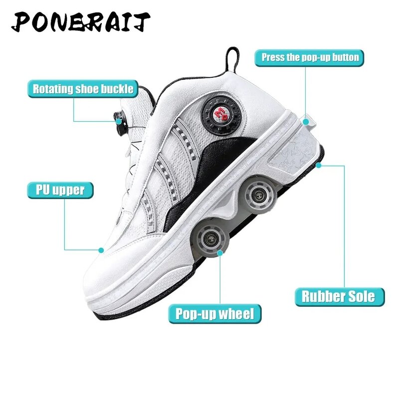 Roller Skates Manufacturer - Women's Professional 4-Wheel LED Detachable New Leather Wheels