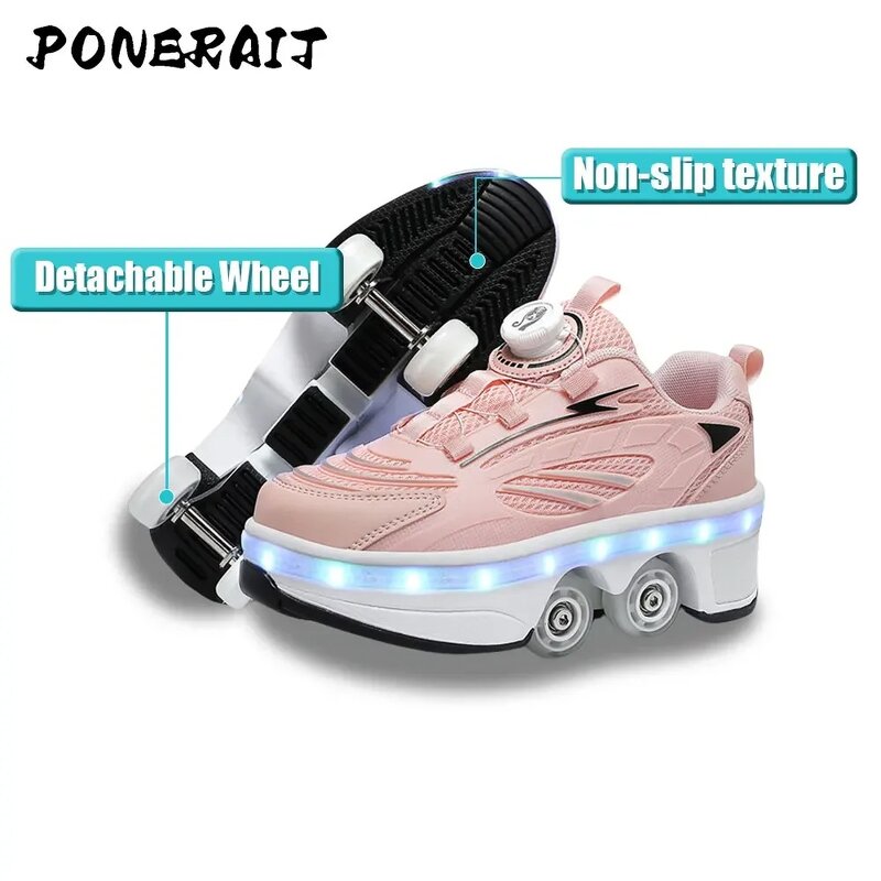 Roller Skates Manufacturer - Retractable Four-Wheel Outdoor Switchable Modes for Girls