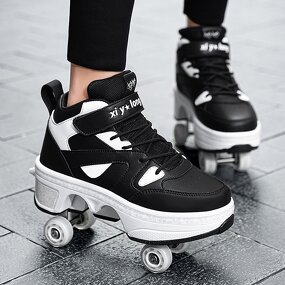 Roller Skates Manufacturer - Unisex Automatic Pop-up High Top 4 Wheel Outdoor Dual-Purpose
