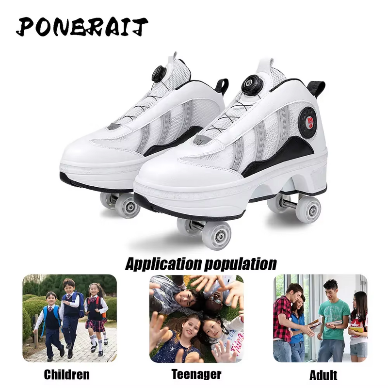 Roller Skates Manufacturer - Unisex 4-Wheel Outdoor Automatic Retractable PVC Lightweight