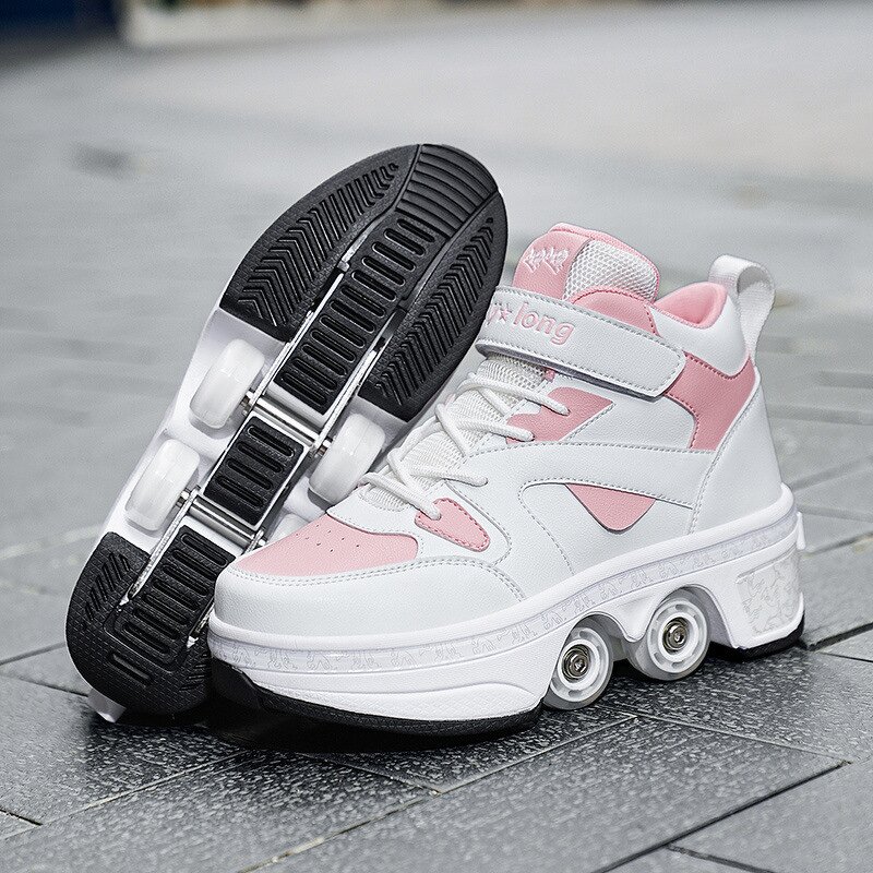 Roller Skates Manufacturer - Unisex Automatic Pop-up High Top 4 Wheel Outdoor Dual-Purpose