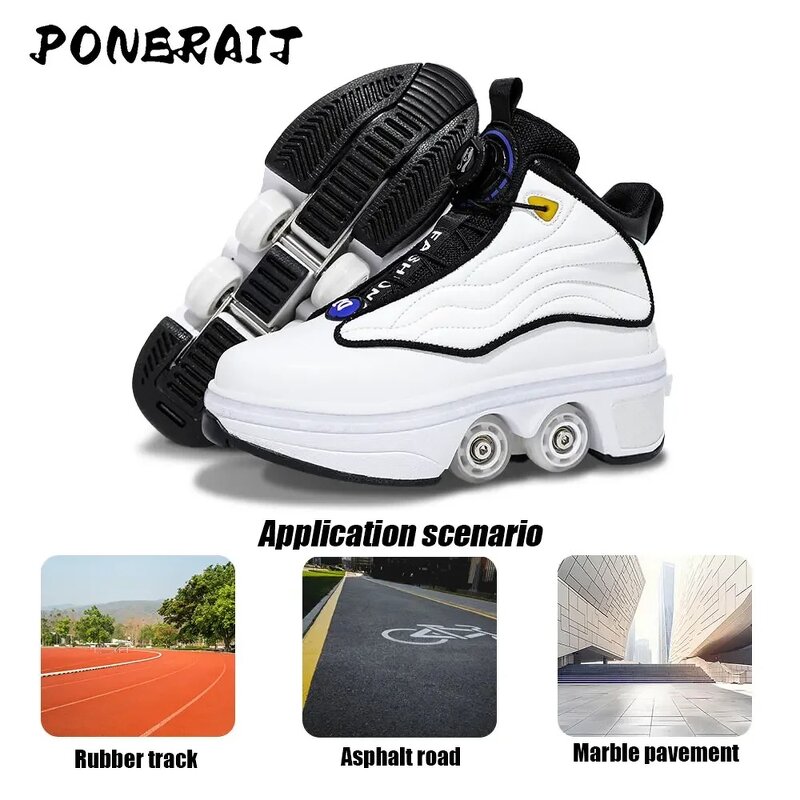 Roller Skates Manufacturer - Unisex Automatic Retractable 4-Wheel Mesh Winter Spring