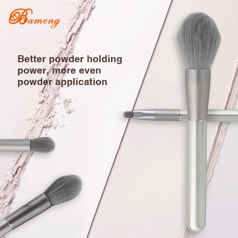 Makeup Brush Set Supplier - 8 Pcs Silver With Case