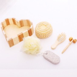 Wooden Spa Set Supplier - 6 Pieces Heart Shape
