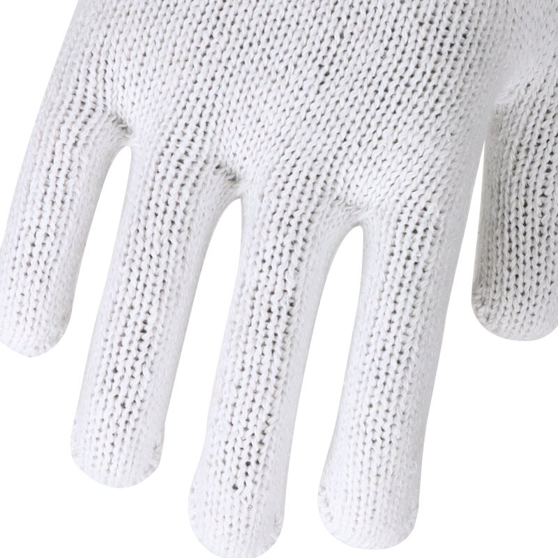 10 Gauge Anti-Slip White Cotton Knitted Safety Work Gloves Manufacturer - XL Size Factory Price Construction Food Dotted Glove