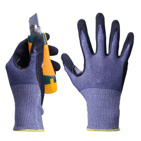 En388 Customizable Nitrile Foam Coated Gloves Manufacturer - Cut Resistant Work Gloves HPPE Construction Hand Safety Protection