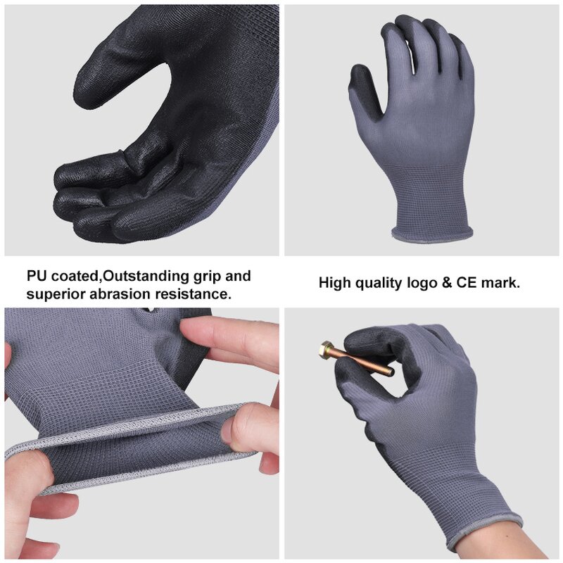 Hot Selling Anti-Slip Work Gloves Manufacturer - Low Price Safety PU Coated Machinery Labor Garden Working