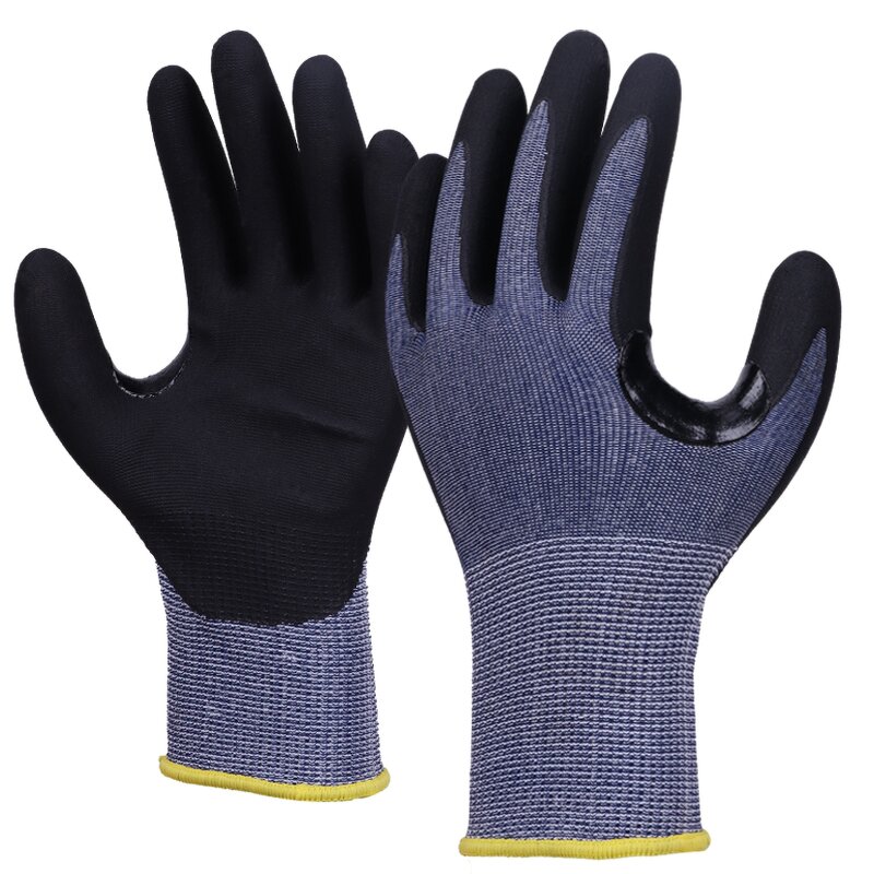 Ultra-Fine Foamed HPPE Safety Work Gloves Manufacturer - Knitted Nylon Latex Tiger Mouth Reinforcement XL General Purpose Soft Breathable Lined