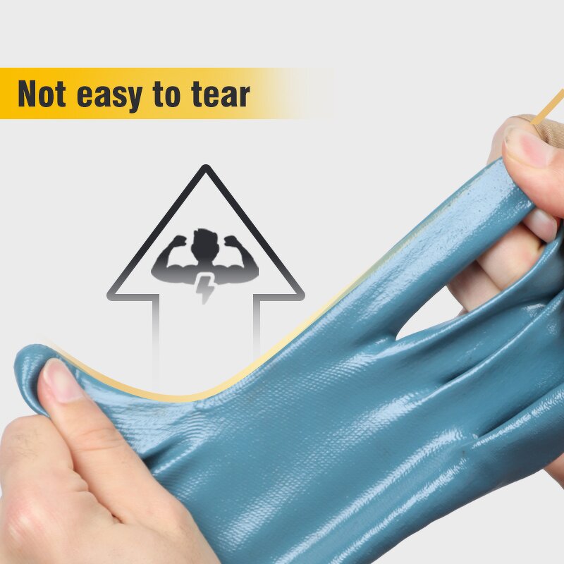 XL Nitrile Coated Gloves Manufacturer - Construction General Purpose Safety Anti-Slip Breathable Custom Work Safety