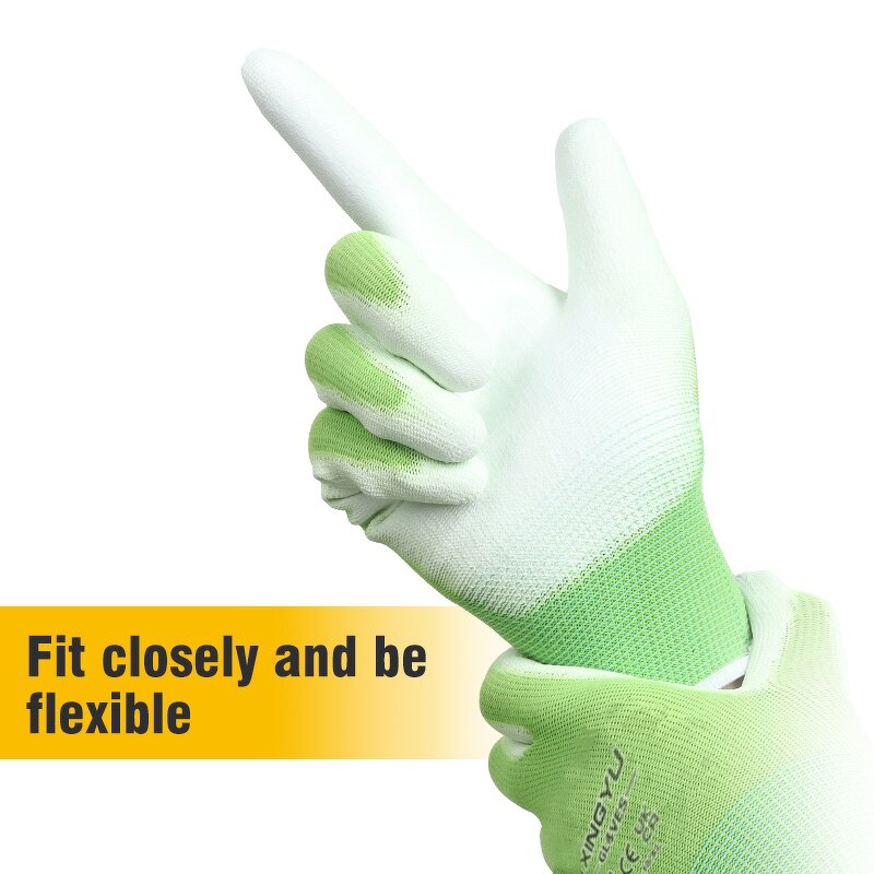 4131X EN388 13G Polyester PU Coated Gloves Manufacturer - Wholesale XL Size Waterproof PU Fabric Garden Work Safety
