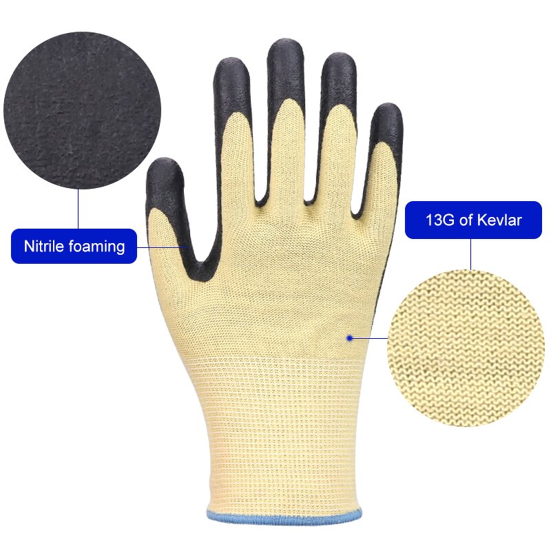 XL Soft Work Gloves Manufacturer - Nitrile Coating High Quality Waterproof Foam Safety Construction Nylon Spandex Material