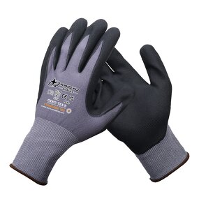 EN388 Custom Logo 15 Gauge Nylon Shell Gloves Manufacturer - Microthin Foam Construction Work Safety Nitrile Coated Work Safety