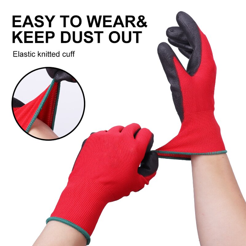 High Quality PU Coat Work Gloves Manufacturer - DMF-Free ESD Touch Screen Knit Polyester Logo Construction Electrical Hand