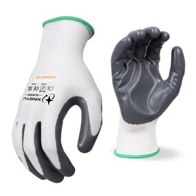 13 Gauge Polyester Nitrile Gloves Manufacturer - Factory Wholesale High Quality Black Waterproof Anti-Slip Work Safety