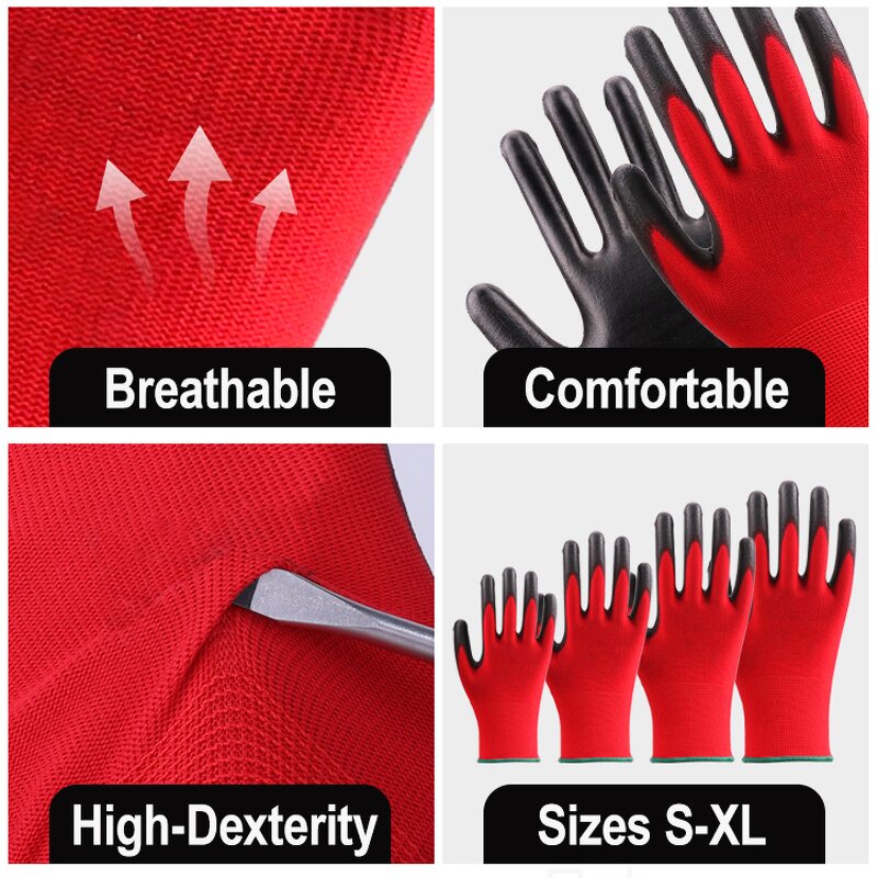 High Quality PU Coat Work Gloves Manufacturer - DMF-Free ESD Touch Screen Knit Polyester Logo Construction Electrical Hand