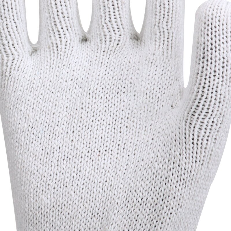 10 Gauge Anti-Slip White Cotton Knitted Safety Work Gloves Manufacturer - XL Size Factory Price Construction Food Dotted Glove