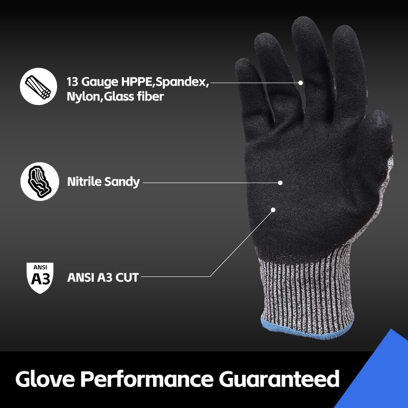 13 Gauge HPPE Cut Resistant Safety Gloves Manufacturer - Level 4 Cutting Prevention Cut Glove Cut Resistant Safety