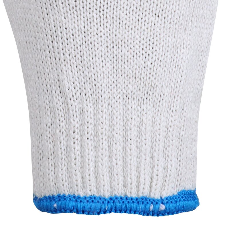 10 Gauge Anti-Slip White Cotton Knitted Safety Work Gloves Manufacturer - XL Size Factory Price Construction Food Dotted Glove