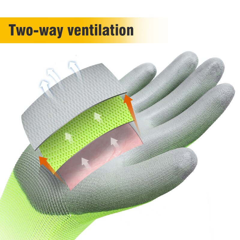 13G Polyester PU Coated Gloves Manufacturer - Chinese Manufacturers Waterproof Anti-Slip Industrial Hand Protection Work Safety