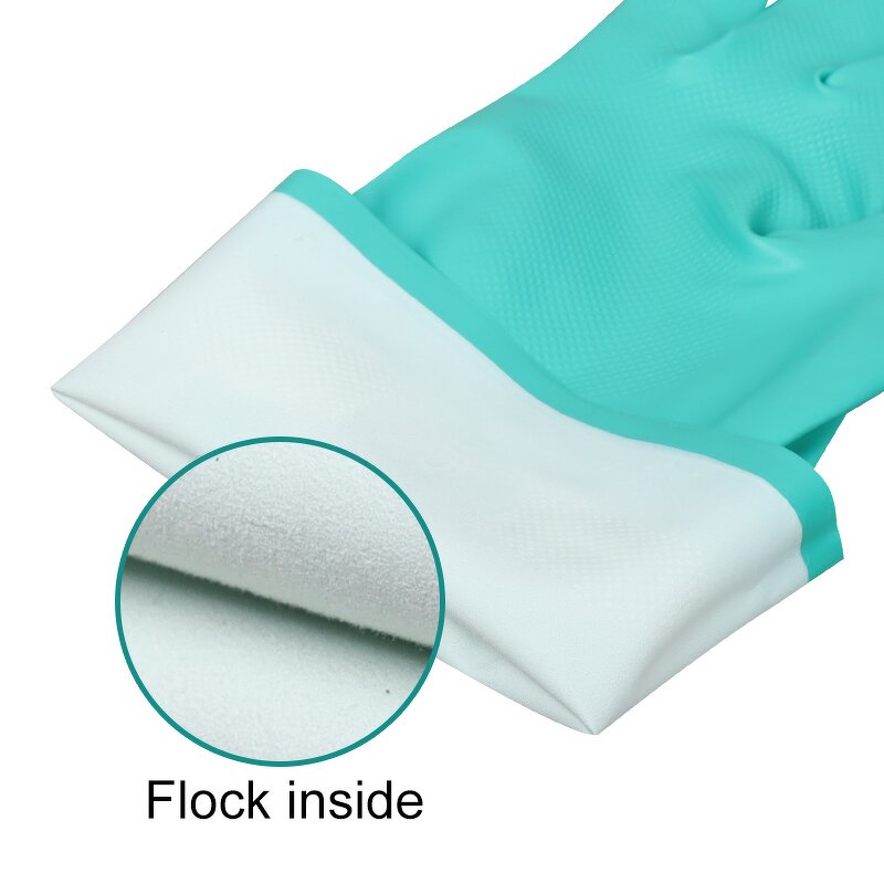 Super Flocklined Reusable Nitrile Gloves Manufacturer - Green Mechanic Safety Work Chemical Resistance Waterproof Industry Garden