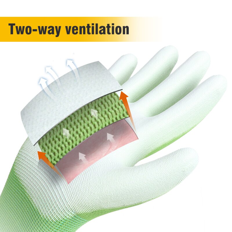 4131X EN388 13G Polyester PU Coated Gloves Manufacturer - Wholesale XL Size Waterproof PU Fabric Garden Work Safety