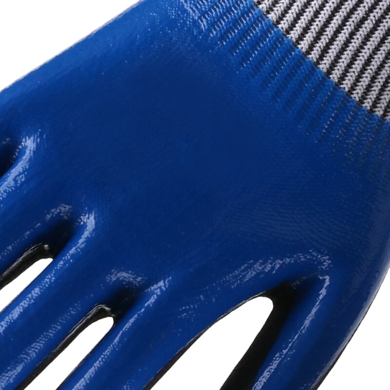 EN 388 Tiger Mouth Safety Work Gloves Manufacturer - Nylon with Micro Foam Nitrile Coating for General Purpose Anti-Cut & Anti-Slip