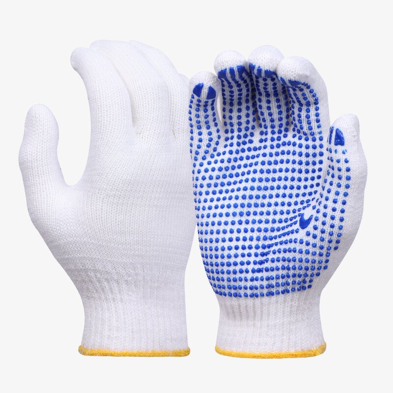 7 Gague Safety Cotton Thread Gloves Manufacturer - Wholesale Hand Work Safety Cotton Working Pvc Dots Safety