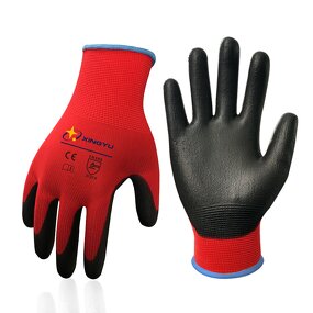 Custom EN388 Waterproof 13G Polyester PU Coated Gloves Manufacturer - Polyurethane Palm Work XL Size Black PU Safety