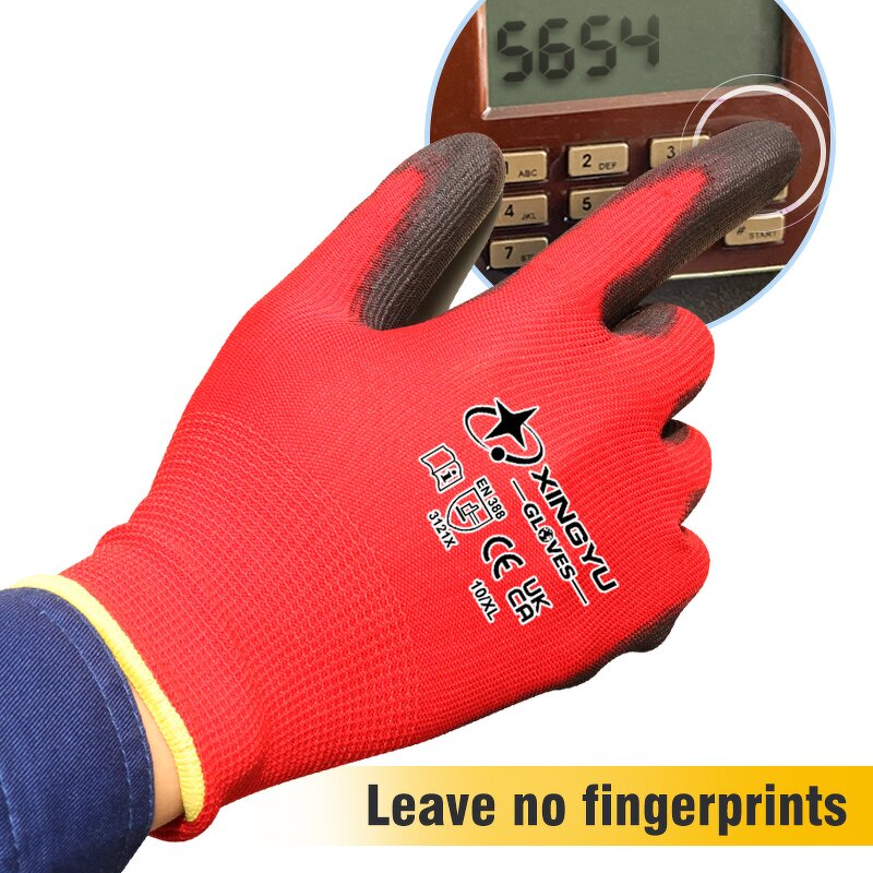 Custom EN388 Waterproof 13G Polyester PU Coated Gloves Manufacturer - Polyurethane Palm Work XL Size Black PU Safety