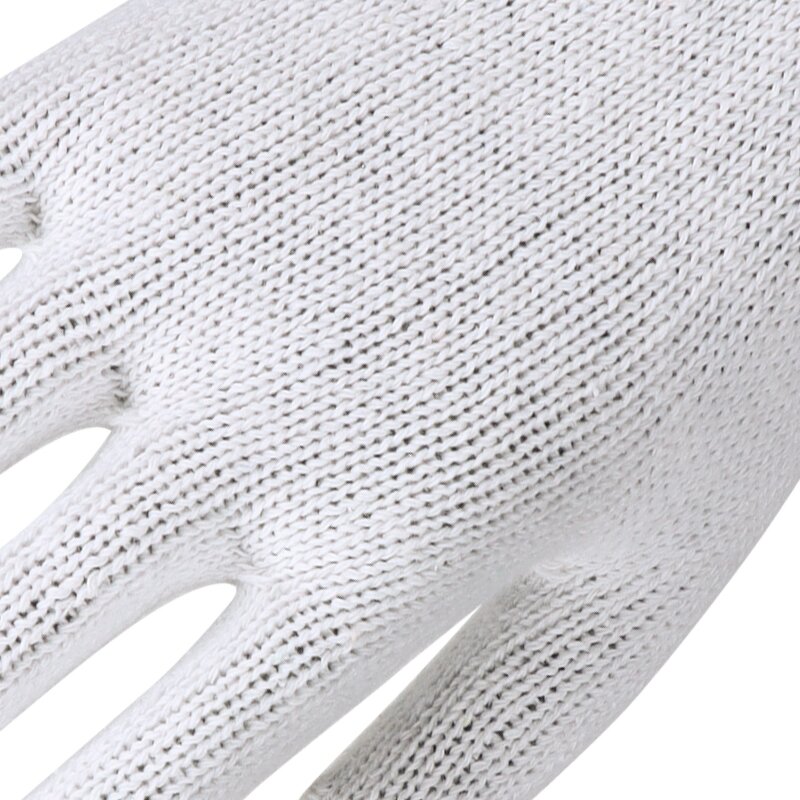 10 Gauge Anti-Slip White Cotton Knitted Safety Work Gloves Manufacturer - XL Size Factory Price Construction Food Dotted Glove