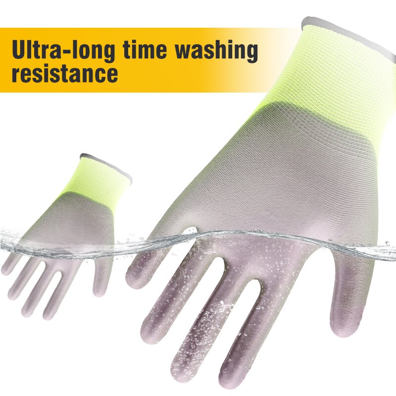 13G Polyester PU Coated Gloves Manufacturer - Chinese Manufacturers Waterproof Anti-Slip Industrial Hand Protection Work Safety