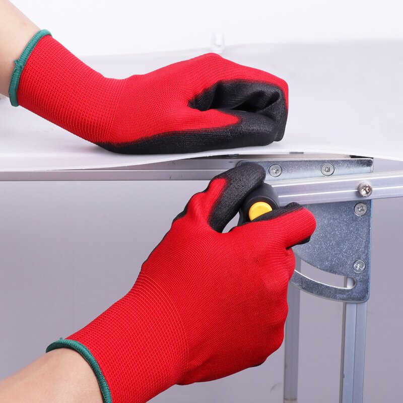 High Quality PU Coat Work Gloves Manufacturer - DMF-Free ESD Touch Screen Knit Polyester Logo Construction Electrical Hand