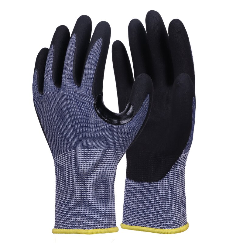 Ultra-Fine Foamed HPPE Safety Work Gloves Manufacturer - Knitted Nylon Latex Tiger Mouth Reinforcement XL General Purpose Soft Breathable Lined