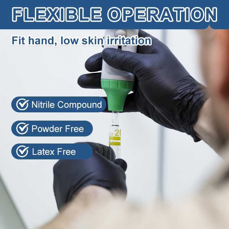Black Disposable Tattoo Nitrile Gloves Manufacturer - Guantes De Nitrilo Powder Free Heavy Duty Disposable