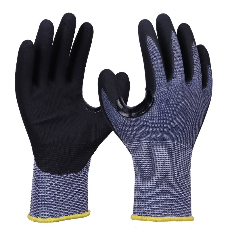 Ultra-Fine Foamed HPPE Safety Work Gloves Manufacturer - Knitted Nylon Latex Tiger Mouth Reinforcement XL General Purpose Soft Breathable Lined