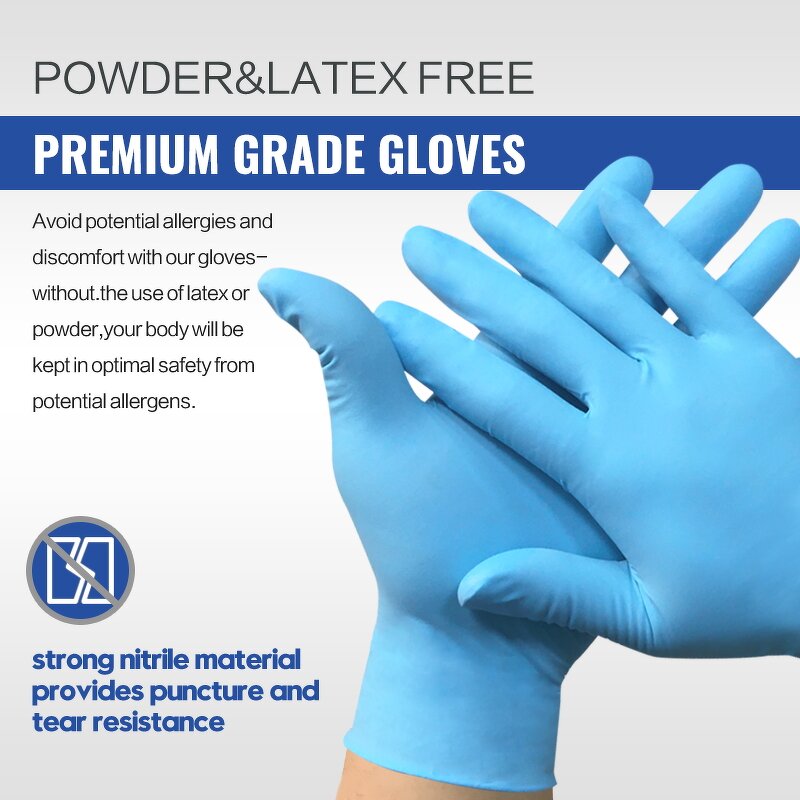 Nitrile Tattoo Beauty Gloves Manufacturer - High Quality Blue Disposable Nitrile Gloves Box Powder Free