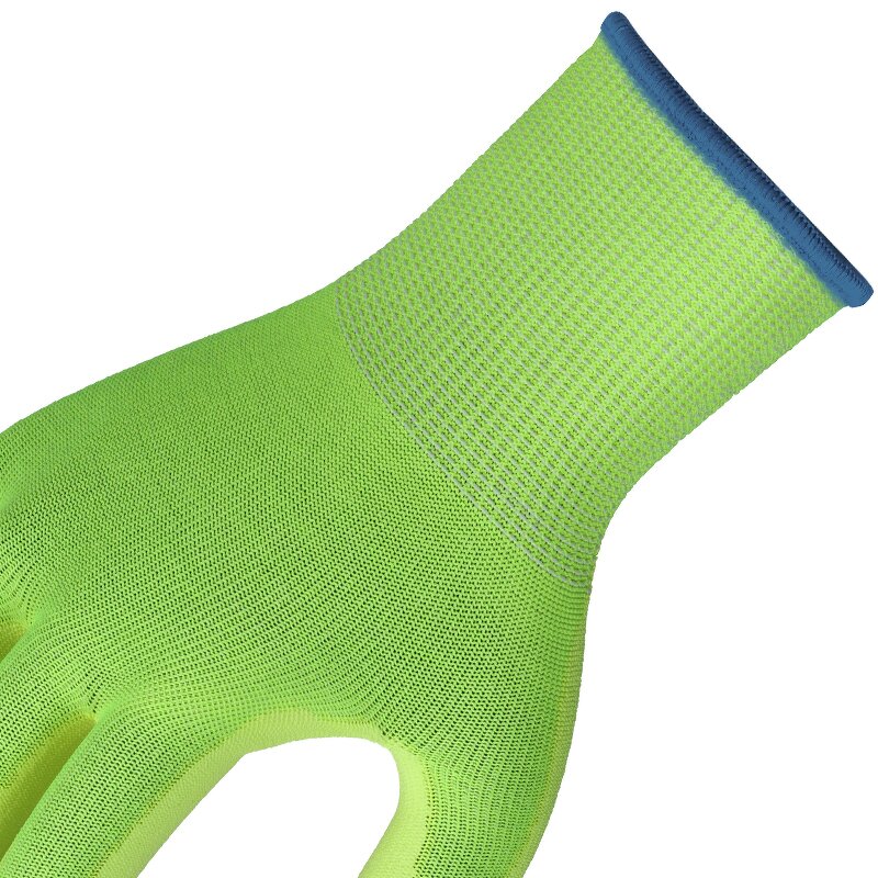 Custom Safety Work Gloves Manufacturer - Long Printed Fluorescent Yellow Green Thorn Proof Men's Gardening PU for Construction