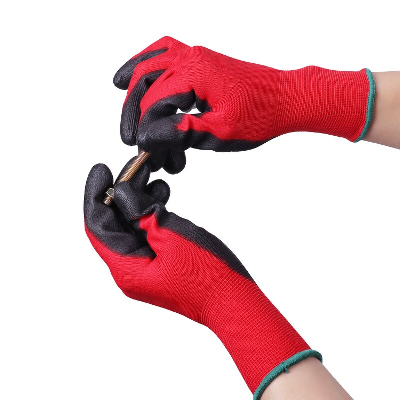 Custom Logo Coated Safety Gloves Manufacturer - En388 Factory Wholesale Cheap Work PU Polyester Nylon Guantes De Trabajo