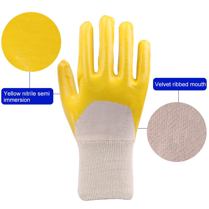 Working Gloves Manufacturer - Xingyu 13G U3 Polyester Shell Smooth Nitrile Palm Work Safety Cotton