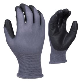 Cheap Guantes Para Trabajo Manufacturer - Nylon PU Coated Grey Polyester Work Gloves Soft Breathable PU Safety